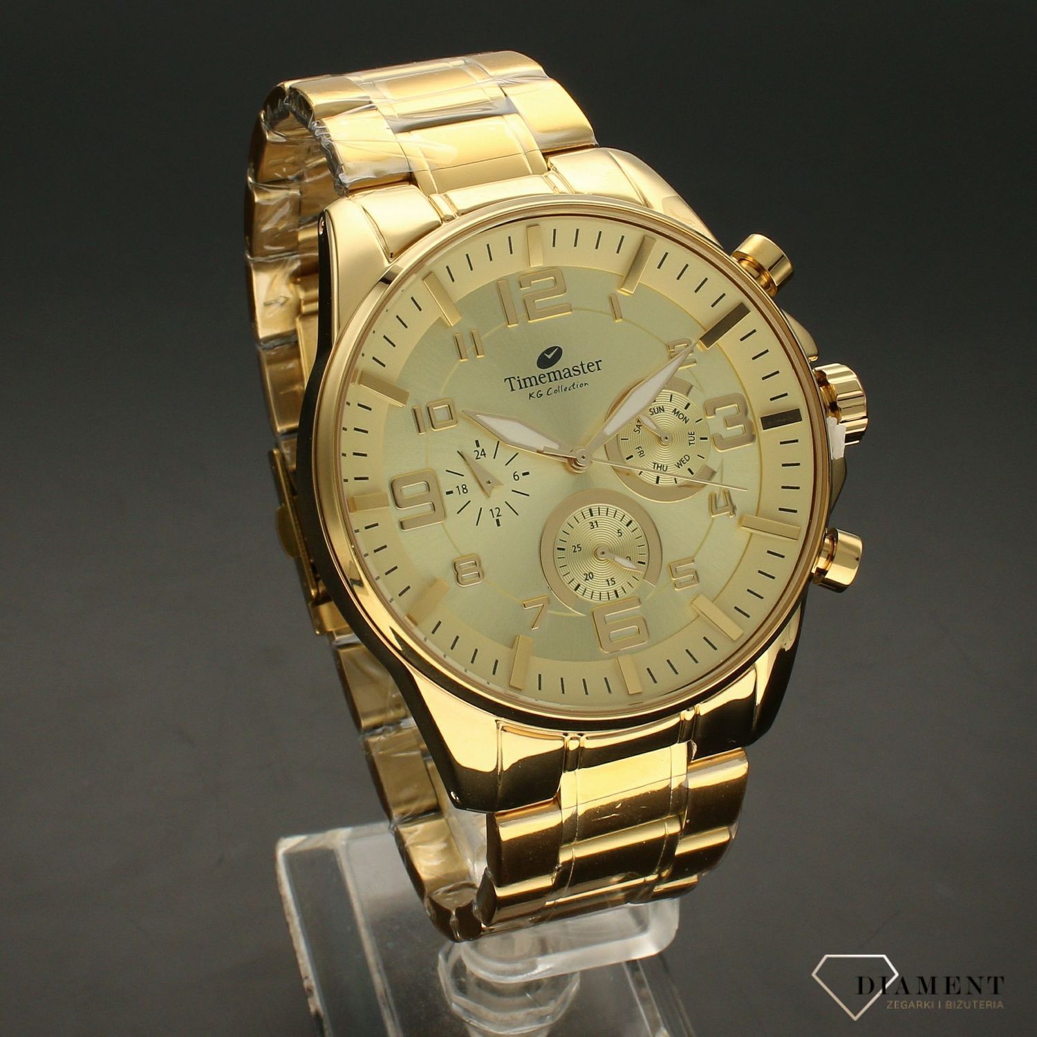 Zegarek męski na złotej bransolecie Timemaster 229-3 złoty ze złotą tarczą (1).jpg
