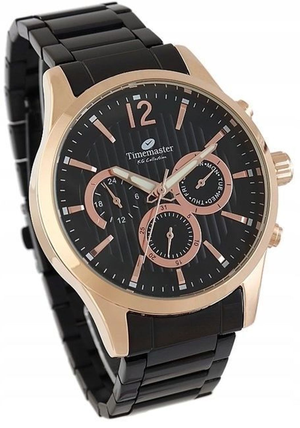 Zegarek męski na bransolecie 'Czerń z rose gold' 229-11 jpg.jpg