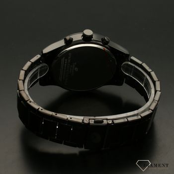 Zegarek męski TIMEMASTER 229-12 czarny. Zegarek męski w ciemnej, czarnej kolorystyce z czarną tarczą ozdobioną srebrnymi dodatkami na tarczy. Zegarek męski w czarnej kolorystyce. Elegancki zegarek dla eleganckiego mężczyzny (5).jpg
