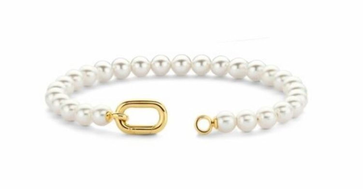 Srebrna bransoletka Ti Sento w pozłoceniu z perłami 23037YP. Srebrna bransoletka damska. Bransoletka srebrna z perłami. Srebrna bransoletka damska Ti Sento. Bransoletka srebrna z perłami na prezent (3).jpg