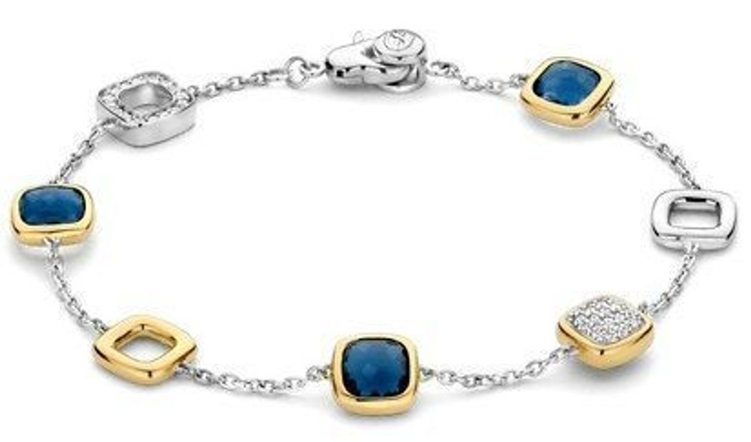 Bransoletka srebrna pozłacana TI SENTO 23080DB Bransoletka TI SENTO, wykonana z wysokiej jakości srebra rodowanego próby 925, częściowo pokryta złotem, to elegancki i ponadczasowy dodatek.1.jpg