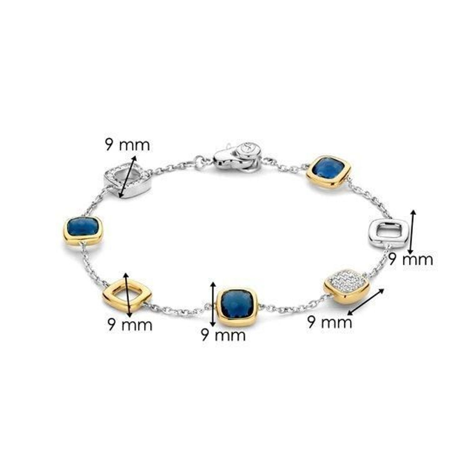 Bransoletka srebrna pozłacana TI SENTO 23080DB Bransoletka TI SENTO, wykonana z wysokiej jakości srebra rodowanego próby 925, częściowo pokryta złotem, to elegancki i ponadczasowy dodatek.1.jpg