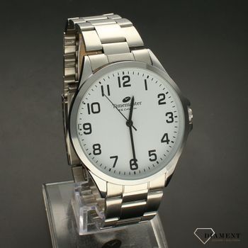 Zegarek męski na bransolecie TIMEMASTER 232-1 klasyczny. Zegarek męski na bransolecie. Zegarek męski z białą tarczą. Zegarek męs (1).jpg