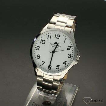 Zegarek męski na bransolecie TIMEMASTER 232-1 klasyczny. Zegarek męski na bransolecie. Zegarek męski z białą tarczą. Zegarek męs (2).jpg