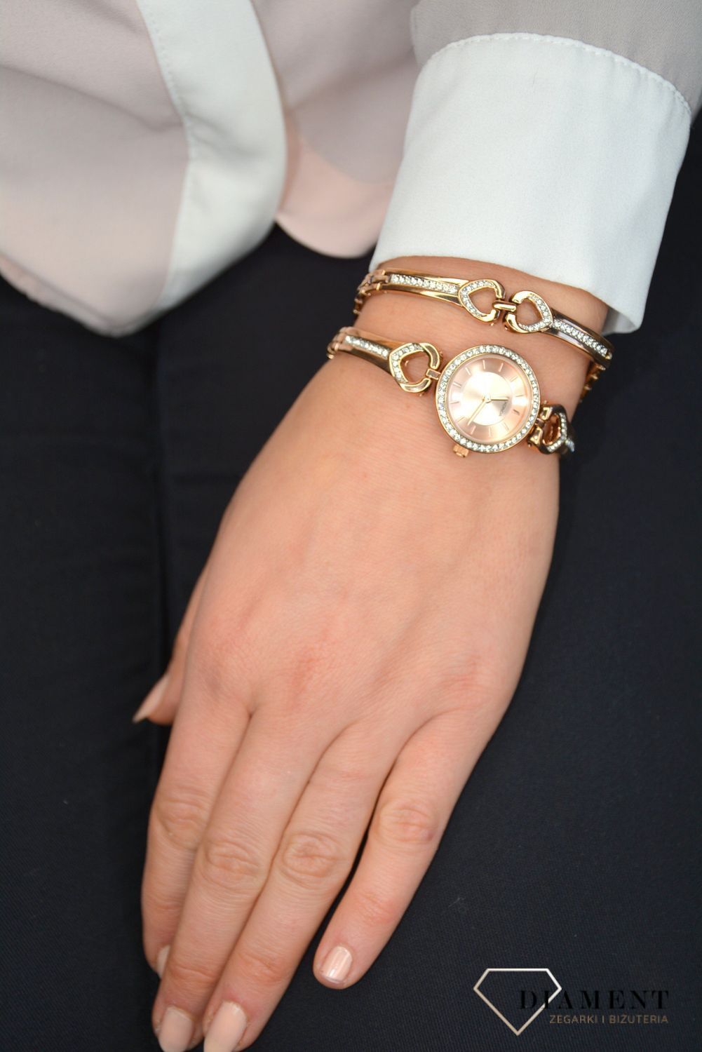 Zestaw prezentowy zegarek z naszyjnikiem, bransoletką i kolczykami Sekonda 'Miłosne serca' 2363G (1).jpg