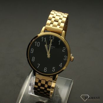 Zegarek damski na bransolecie TIMEMASTER 237-3. Zegarek damski na bransolecie. Zegarek damski złoty. Zegarek damski klasyczny. Damski zegarek Timemaster z czarną tarczą. Z (5).jpg