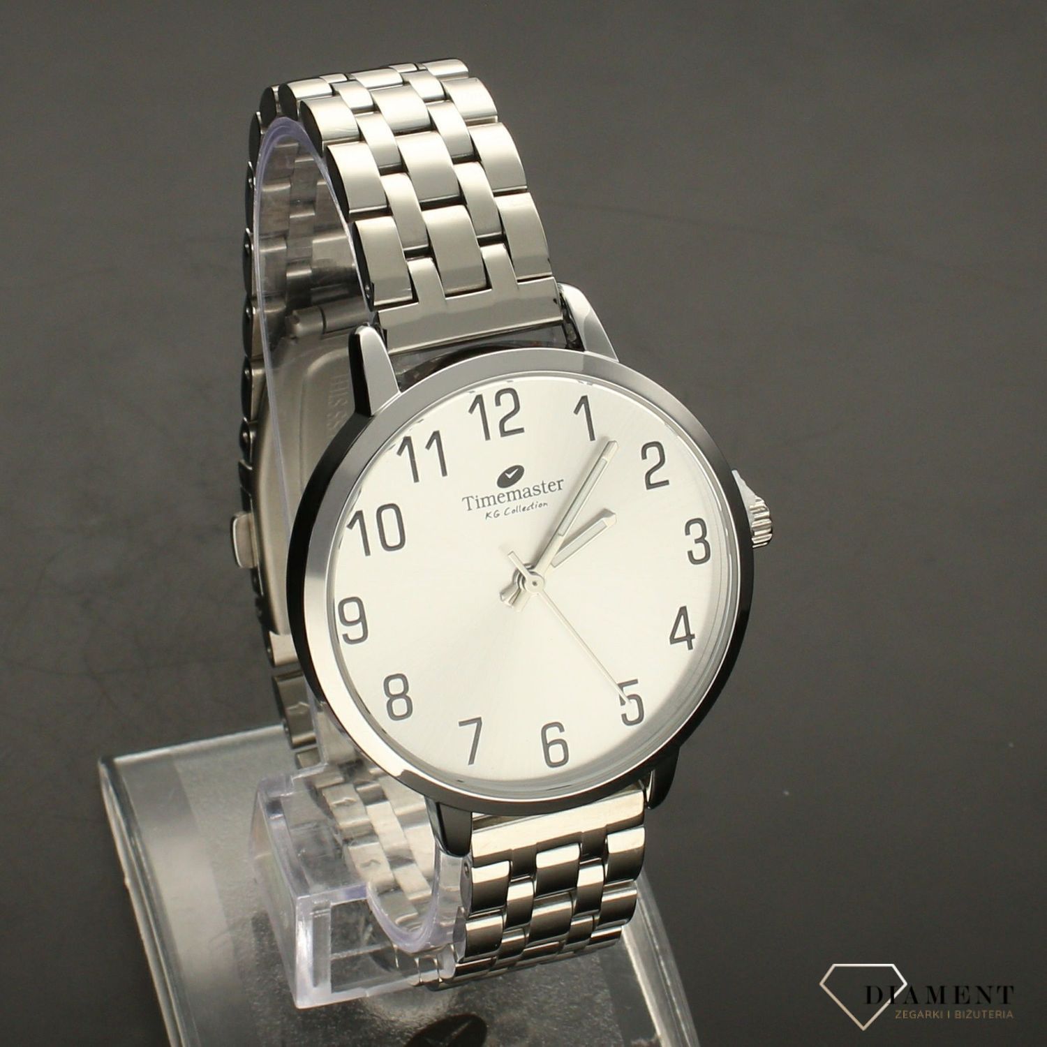 Zegarek damski na bransolecie TIMEMASTER 237-4. Bransoleta w kolorze srebrnym. Tarcza zegarka srebrna umieszczona w srebrnej kop (3).jpg