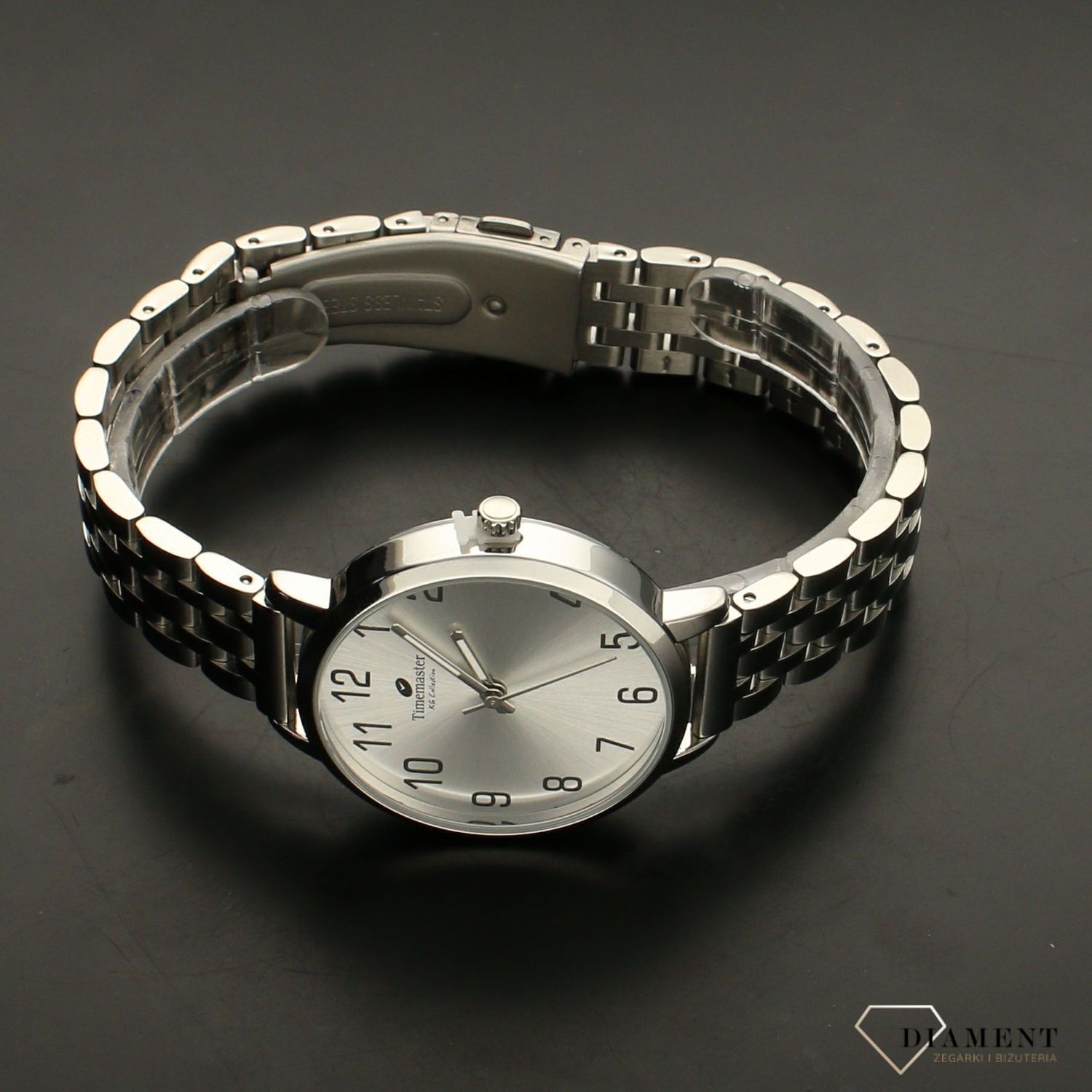 Zegarek damski na bransolecie TIMEMASTER 237-4. Bransoleta w kolorze srebrnym. Tarcza zegarka srebrna umieszczona w srebrnej kop (3).jpg