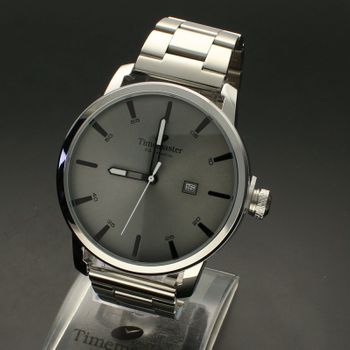 Zegarek męski na srebrnej bransolecie TIMEMASTER 240-2 z datownikiem. Srebrna solidna męska bransoleta z dużą tarczą dodaje char (1).jpg