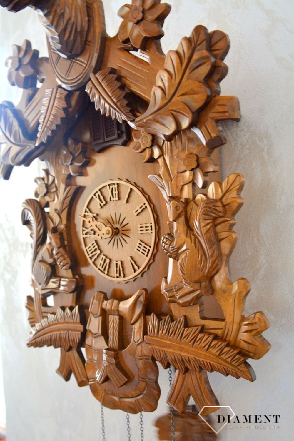 Zegar ścienny drewniany 'Jeleń' domek z kukułką Adl Adler 24000d  to zegar z kolekcji zegarów z kukułką z drewna dębowego✓Zegary ścienne✓Zegar z kukułką ✓ Zegary szafkowe (1).JPG