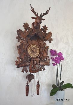Zegar ścienny drewniany z kukułką Adler 24000-W1 to zegar z kolekcji zegarów z kukułką w kolorze ciemnego orzecha ✓Zegary ścienne✓Zegar z kukułką, prezent dla myśliwego, prezent dla leśnicze (3).JPG