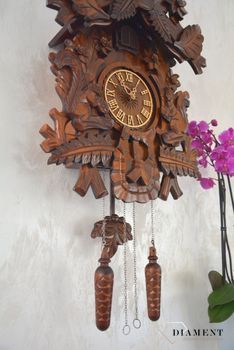 Zegar ścienny drewniany z kukułką Adler 24000-W1 to zegar z kolekcji zegarów z kukułką w kolorze ciemnego orzecha ✓Zegary ścienne✓Zegar z kukułką, prezent dla myśliwego, prezent dla leśnicze (6).JPG