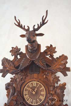 Zegar ścienny drewniany z kukułką Adler 24000-W1 to zegar z kolekcji zegarów z kukułką w kolorze ciemnego orzecha ✓Zegary ścienne✓Zegar z kukułką, prezent dla myśliwego, prezent dla leśnicze (8).JPG