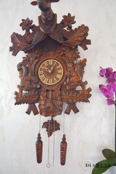 Zegar ścienny drewniany z kukułką Adler 24000-W1 to zegar z kolekcji zegarów z kukułką w kolorze ciemnego orzecha ✓Zegary ścienne✓Zegar z kukułką, prezent dla myśliwego, prezent dla leśniczego (1).JPG