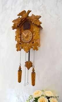 Zegar ścienny drewniany domek z kukułką Adler 24014D. Zegar z kolekcji zegarów z kukułką w kolorze dębu ✓Zegary ścienne✓Zegar z kukułką (3).JPG