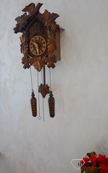 Zegar ścienny drewniany 'Jaskółka' domek z kukułką Adler 24014W zegar z kolekcji zegarów z kukułką w kolorze ciemnego orzecha ✓Zegary ścienne✓Zegar z kukułką ✓ Zegary szafkowe (4).JPG