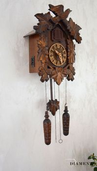 Zegar ścienny drewniany 'Jaskółka' domek z kukułką Adler 24014W zegar z kolekcji zegarów z kukułką w kolorze ciemnego orzecha ✓Zegary ścienne✓Zegar z kukułką ✓ Zegary szafkowe (7).JPG
