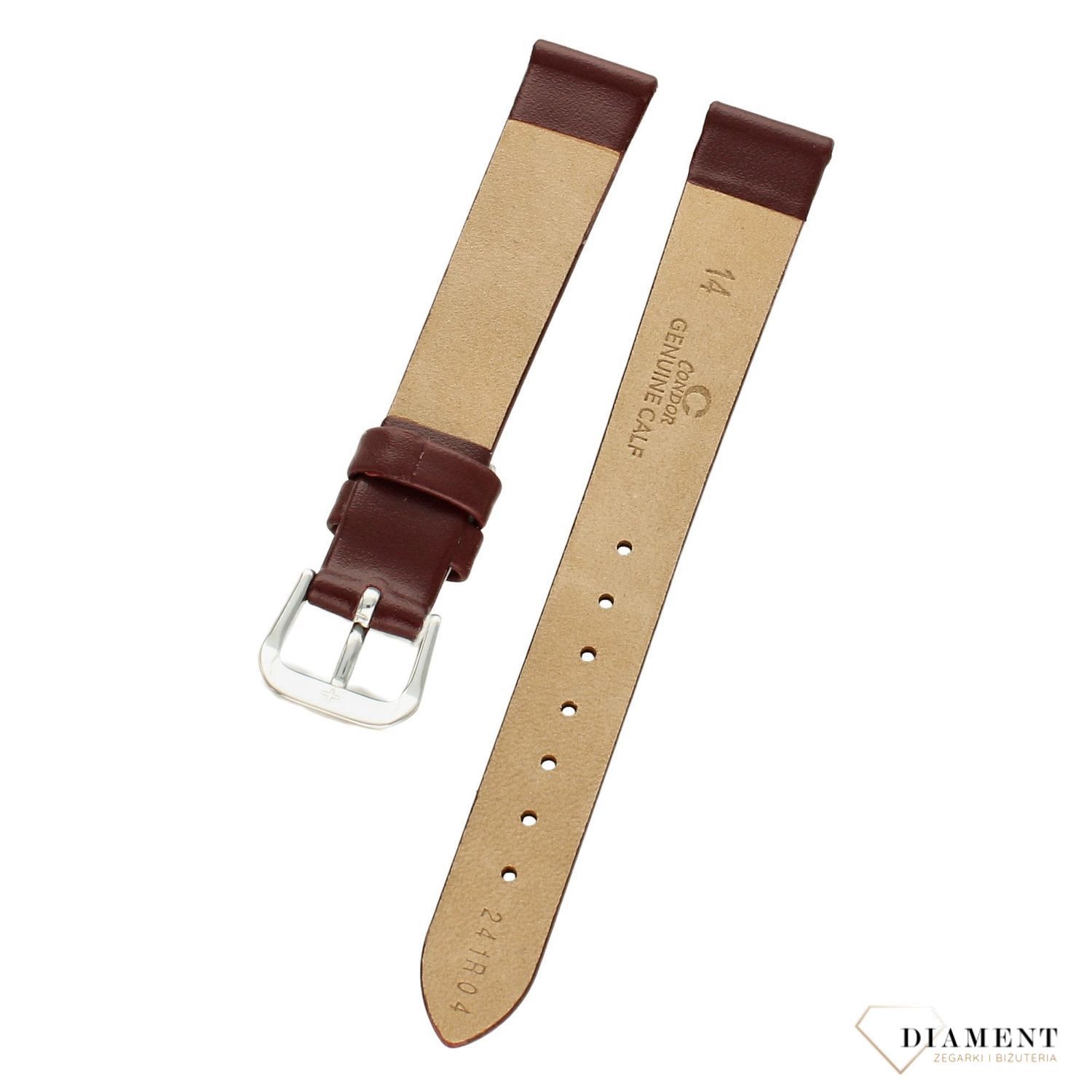 Pasek do zegarka bordowy skórzany Condor 'Bordowy mat' 241R (1).jpg