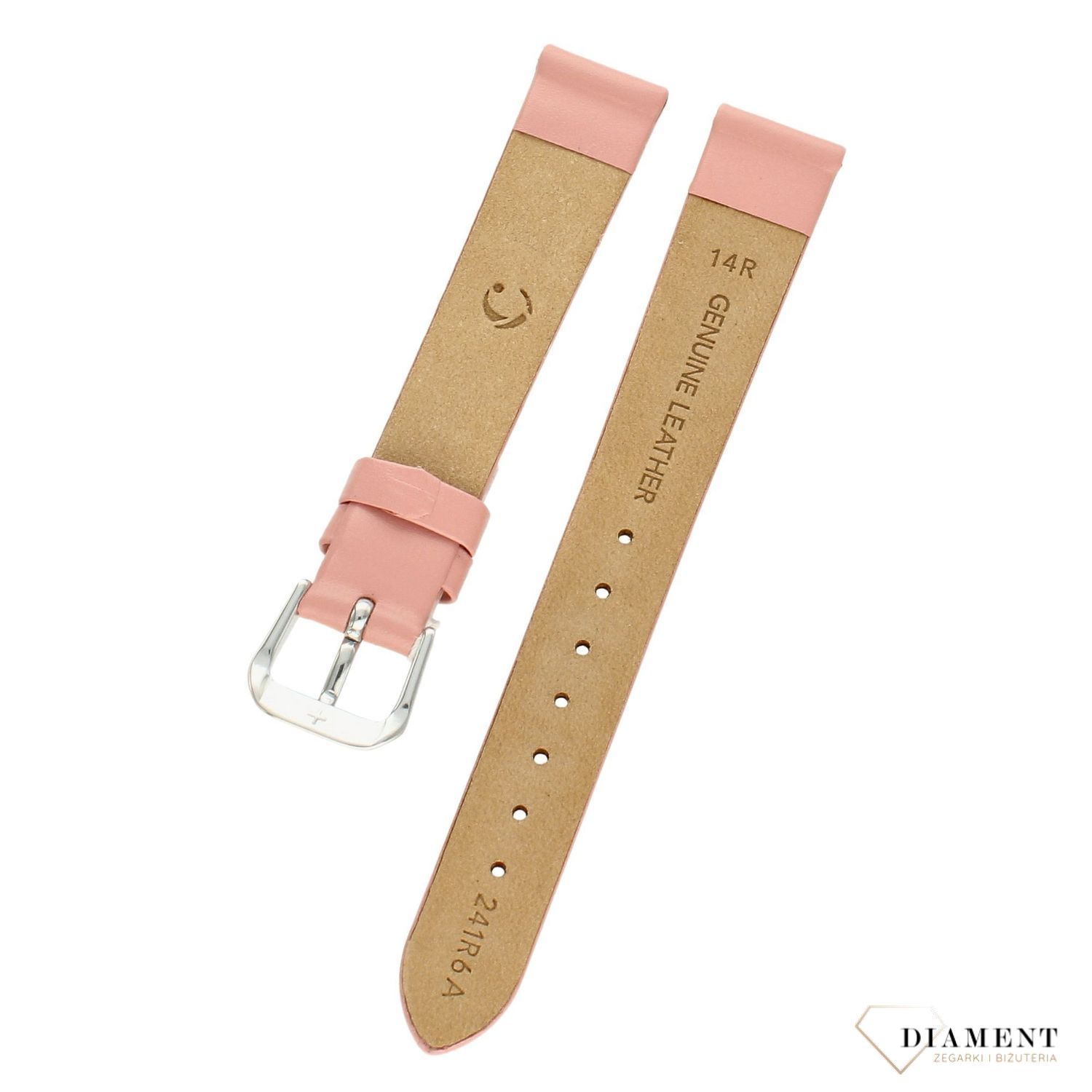 Pasek do zegarka różowy skórzany Condor 'Różowy mat' 241R (1).jpg