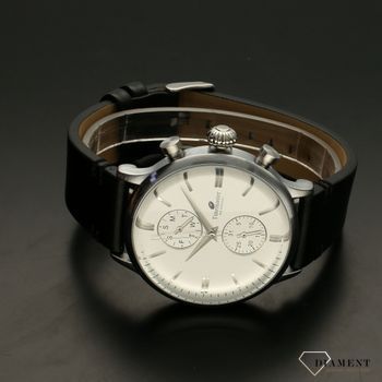 Zegarek męski na czarnym pasku Timemaster 242-1 ze srebrną tarczą i indeksami (3).jpg