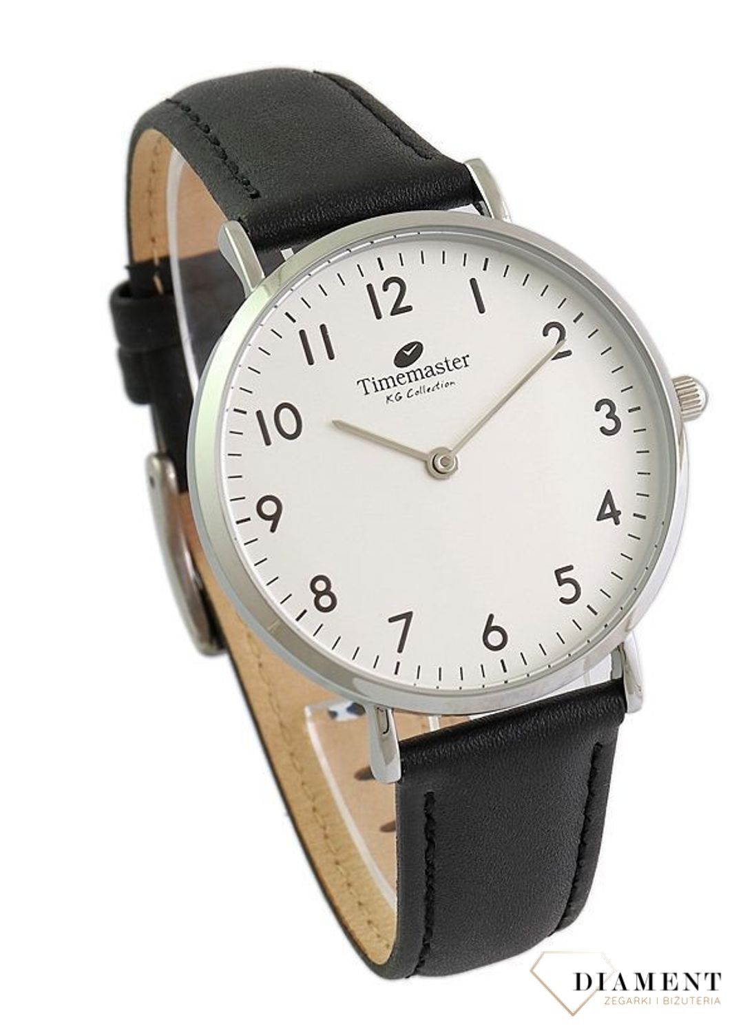 Zegarek męski na pasku Timemaster 246-25 z cyframi. Tani zegarek dla mężczyzny. Zegarek z cyferkami. Męski zegarek srebrny na pasku. Pomysł na prezent dla mężczyzny. Czytelny zegarek, tani..jpg