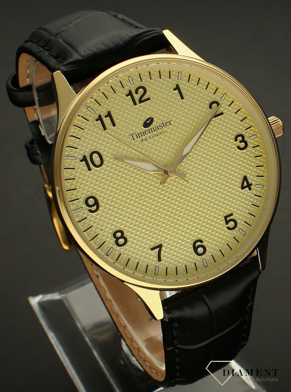 Zegarek męski złoty na skórzanym pasku TIMEMASTER 251-6.jpg
