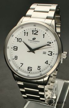 Zegarek męski na bransolecie TIMEMASTER 255-01 w wyraźną tarcza. Czarne cyfry na białym tle.Taki zegarek męski to doskonały prezent dla taty. Pamiątkowy grawer na zegarku gratis. Zapraszamy (2).jpg