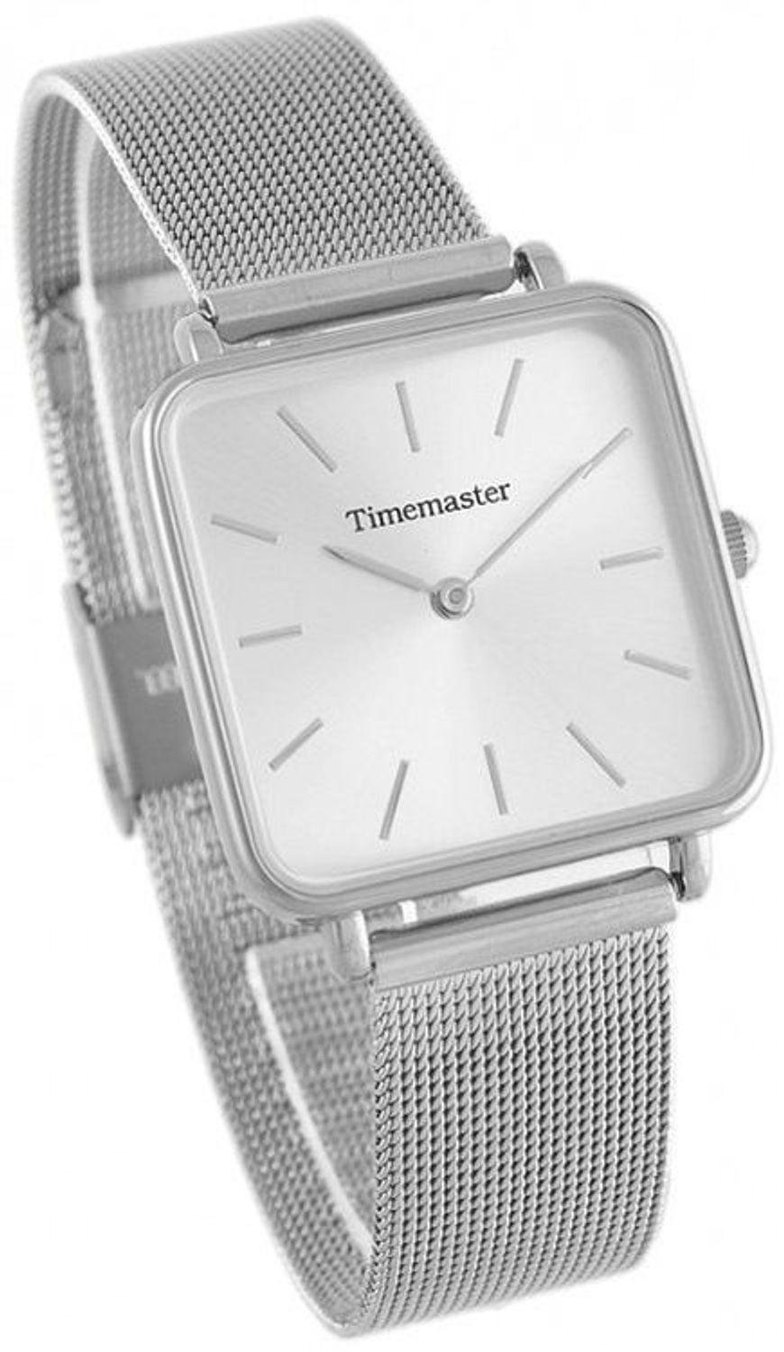 Zegarek Timemaster 259-01 z kwadratową tarczą i srebrną bransoletą. Mechanizm kwarcowy, szkło mineralne, wodoszczelność 3 ATM. Klasyczny i elegancki zegarek dla kobiet. 3 lata gwarancji.4.jpg