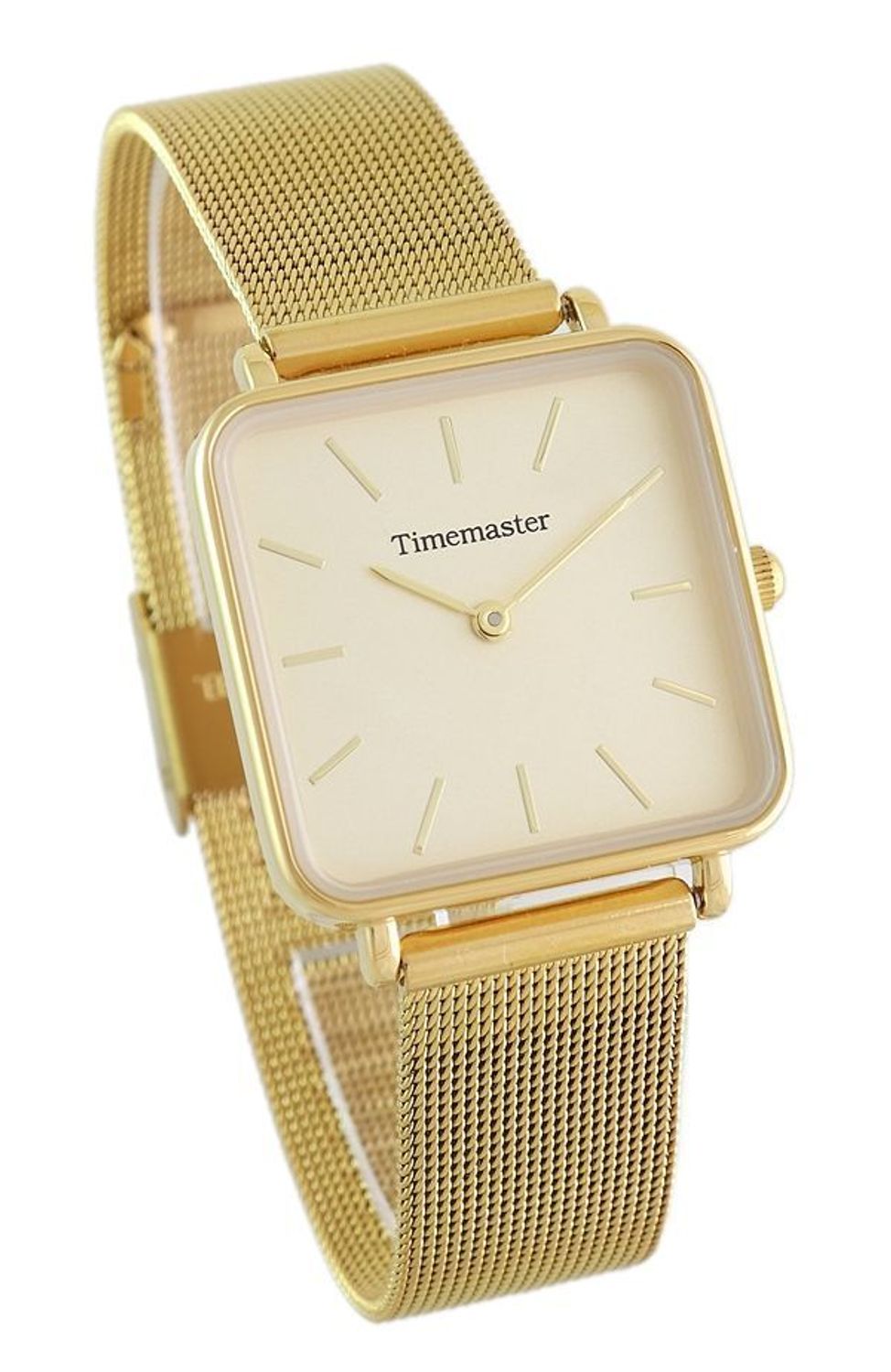 Zegarek damski na bransolecie biżuteryjnej Timemaster z cyframi 259-03. Zegarek damski w złotym kolorze. Zegarek damski Timemaster kwadratowy. Zegarek damski Timemeaster na bransolecie. Elegancki zegarek damski na prezent..jpg