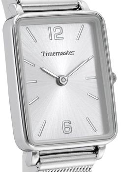 Zegarek Timemaster 259-01 z kwadratową tarczą i srebrną bransoletą. Mechanizm kwarcowy, szkło mineralne, wodoszczelność 3 ATM. Klasyczny i elegancki zegarek dla kobiet. 3 lata gwarancji.260-06-b.jpg