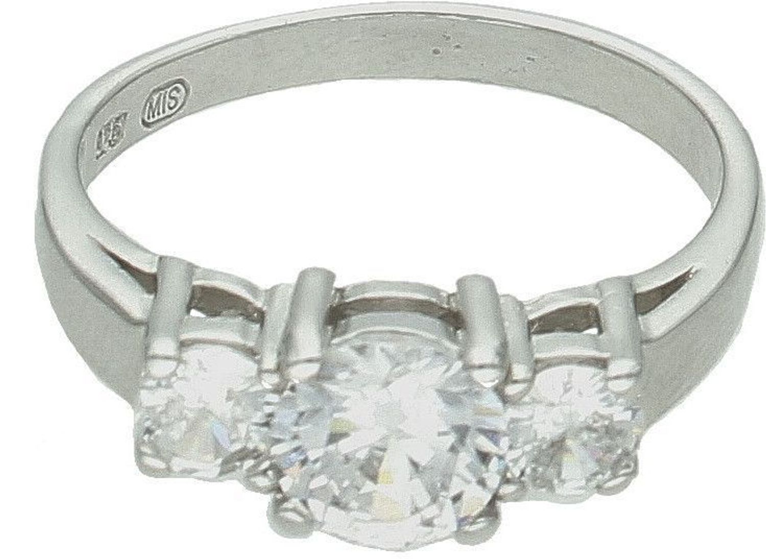 Srebrny pierścionek damski 925 trzy cyrkonie 270271630360 (2).jpg