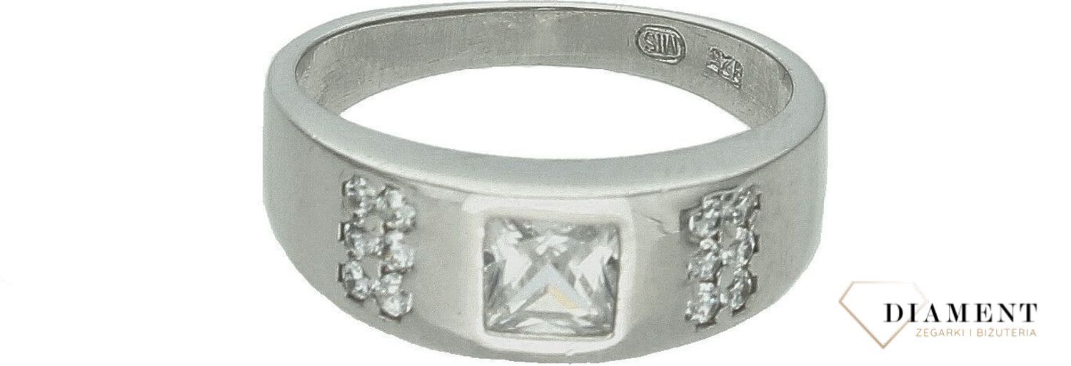 Srebrny pierścionek damski 925 szeroka obrączka z cyrkoniami rozmiar 15 270271650420. Srebrny pierścionek damski. Pierścionek srebrny dla kobiety. Srebrny pierścionek damski na prezent..jpg