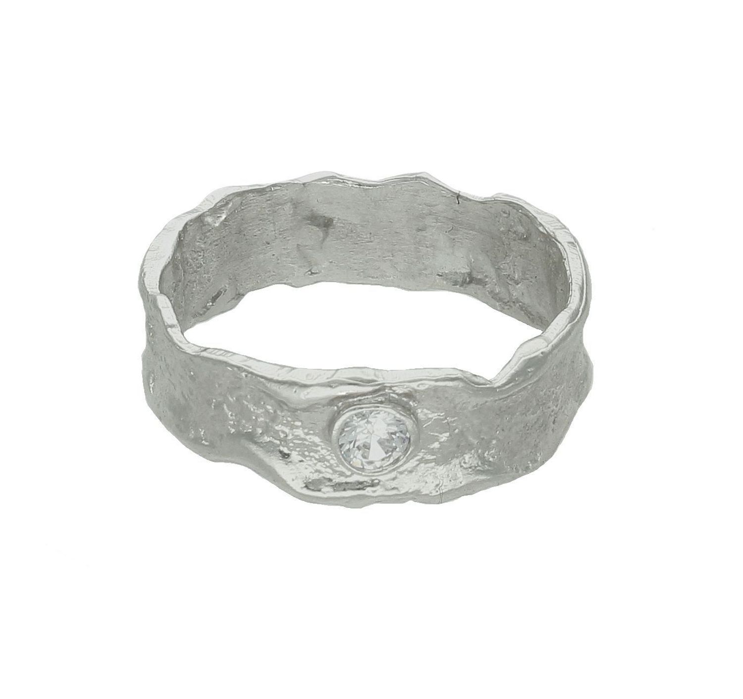 Srebrny pierścionek damski 925 gnieciona obrączka rozmiar 29 1.jpg