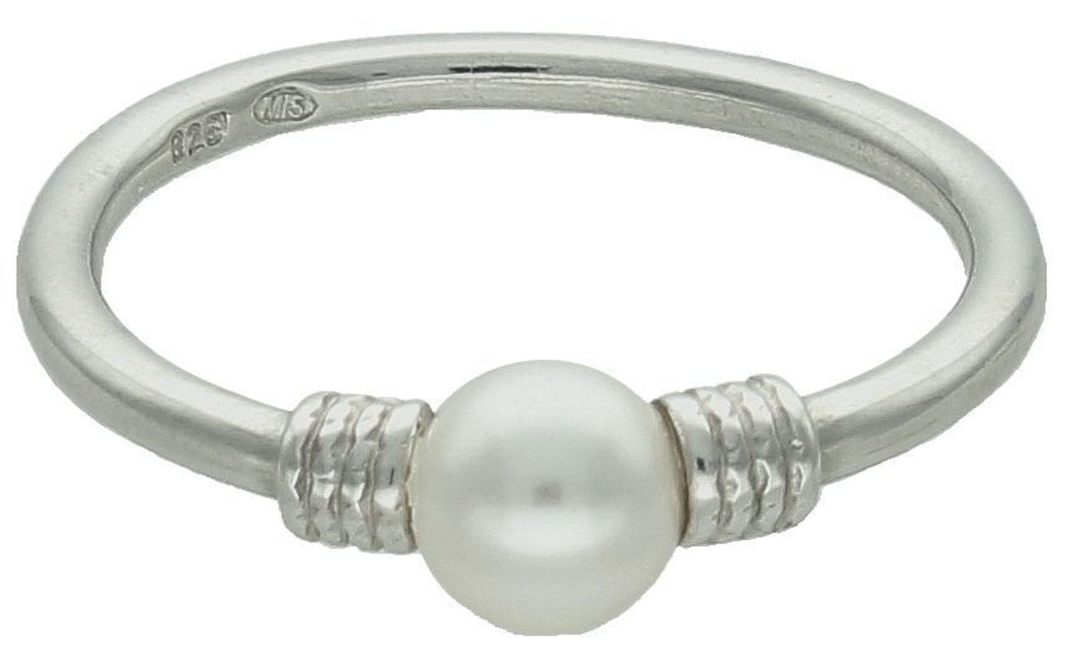 Pierścionek srebrny perła próba 925, 27027526L Srebrny pierścionek wykonany z najwyższej jakości srebra o prostej formie. Idealny pomysł na prezent dla każdej kobiety. 1.jpg