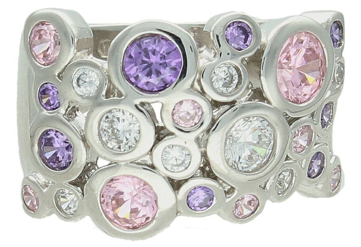 Pierścionek srebrny kolorowa cyrkonia próba 925, 27028007R  Srebrny pierścionek wykonany z najwyższej jakości srebra o prostej formie. Idealny pomysł na prezent dla każdej kobiety. Srebrny2.jpg