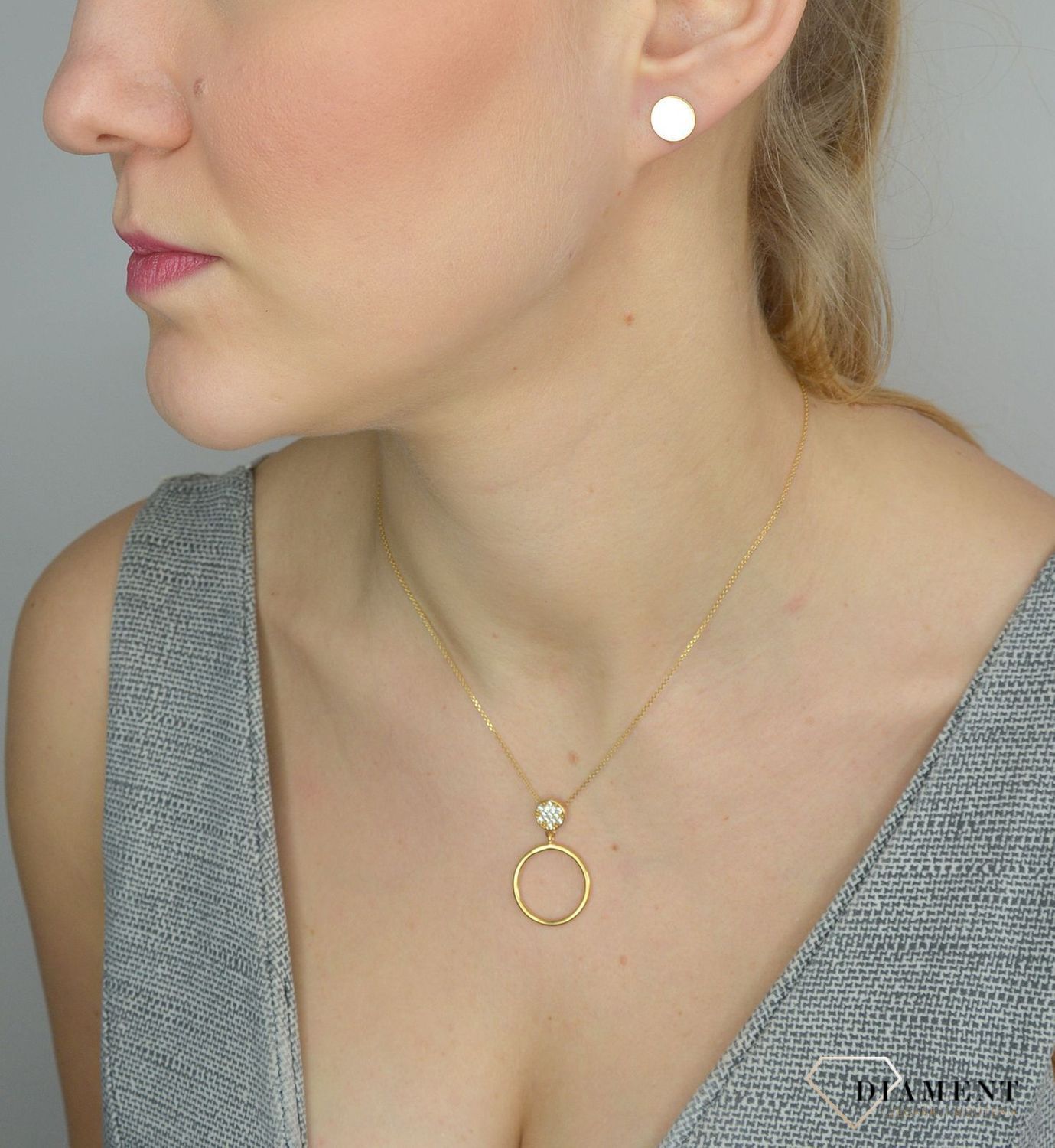 Srebrne kolczyki 925 pozłacane blaszki gładkie kółeczka 271030100210.jpg