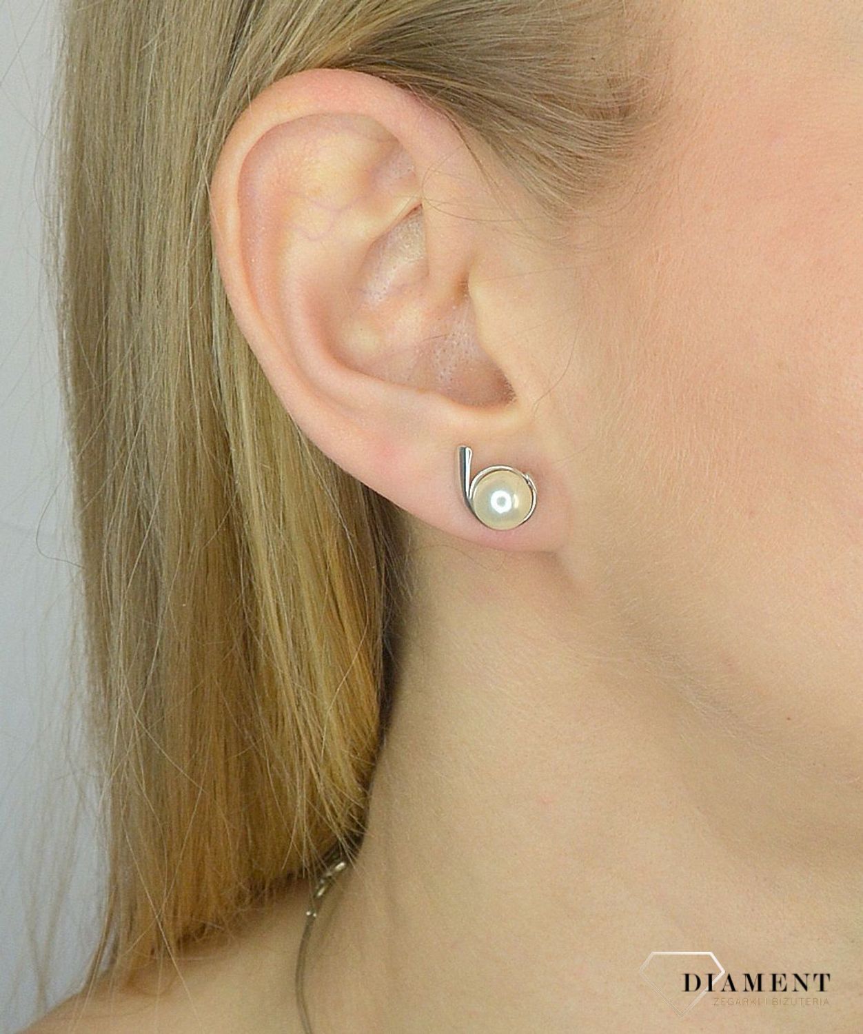 Srebrne kolczyki 925 srebro z perłą 271225800410.jpg