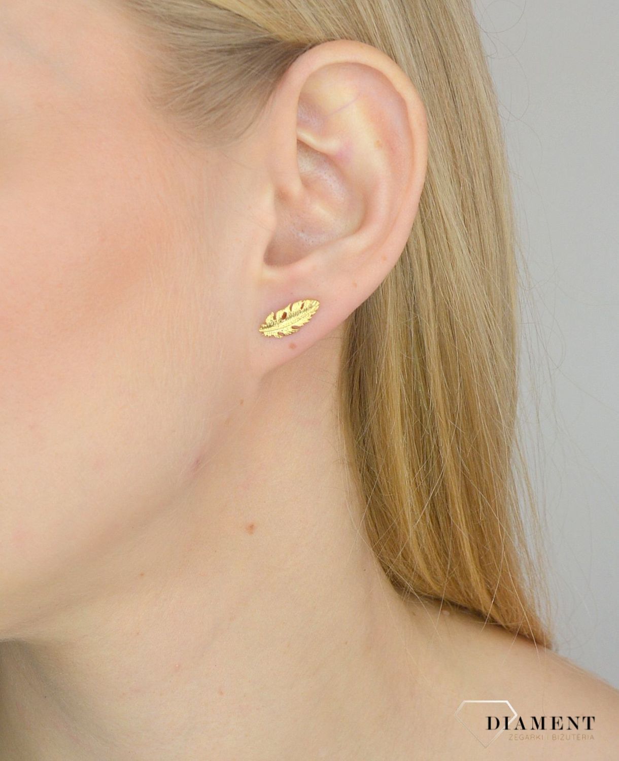 Srebrne kolczyki 925 pozłacane piórka 271230760210.jpg