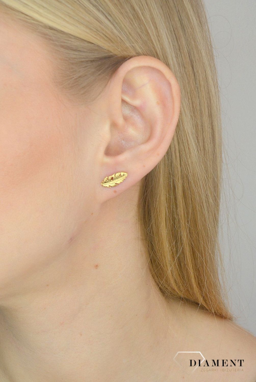 Srebrne kolczyki 925 pozłacane piórka 271230760210.jpg