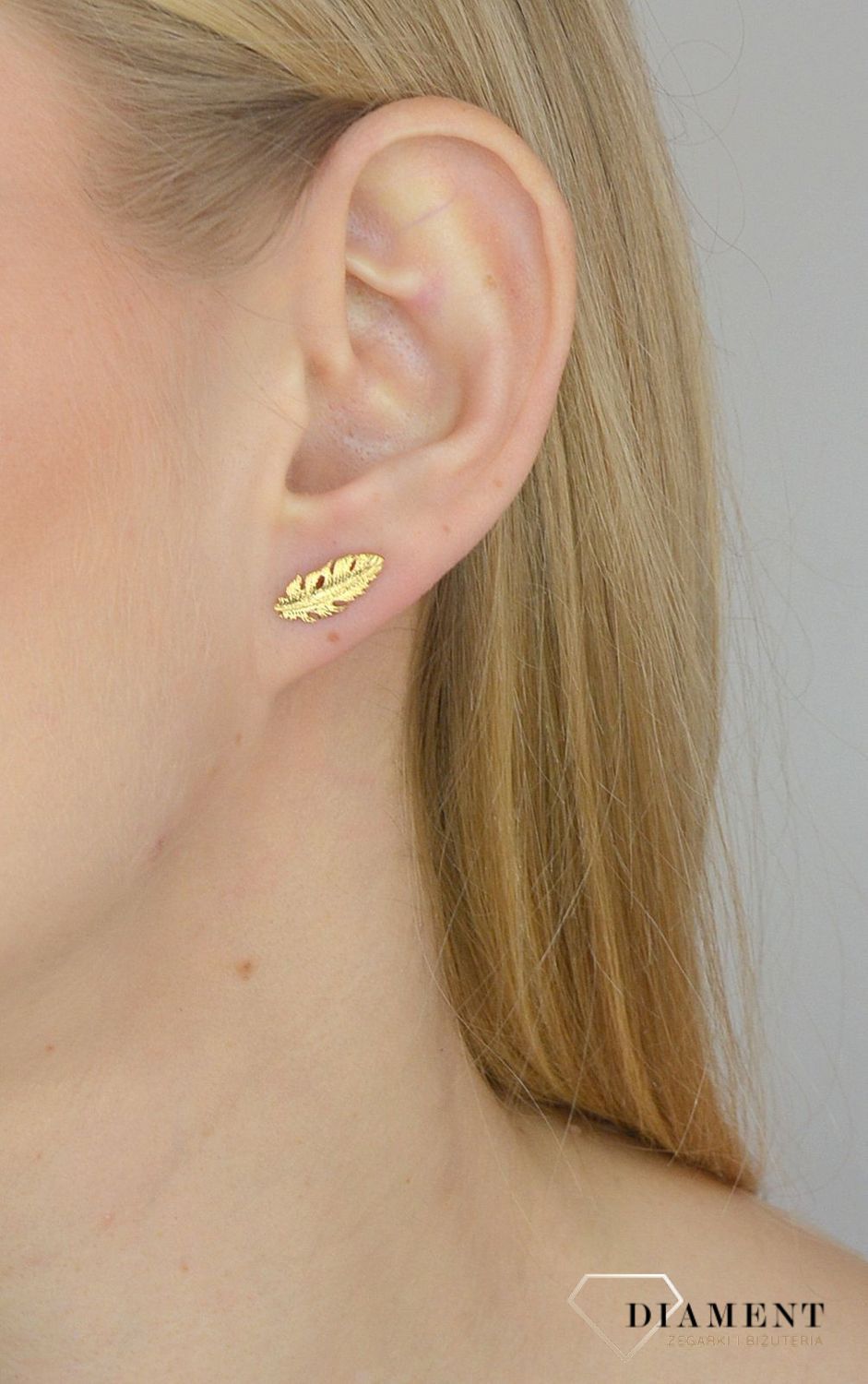 Srebrne kolczyki 925 pozłacane piórka 271230760210.jpg