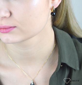 Kolczyki srebrne pozłacane z czarną perłą 27123356CZ (1).JPG