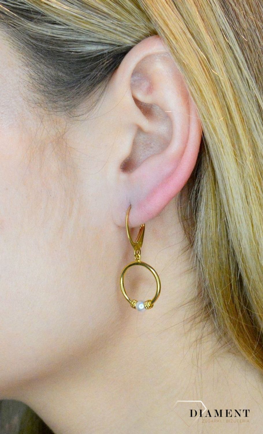Srebrne kolczyki  Pozłacane kółka z perełką  925 271235260280W.jpg