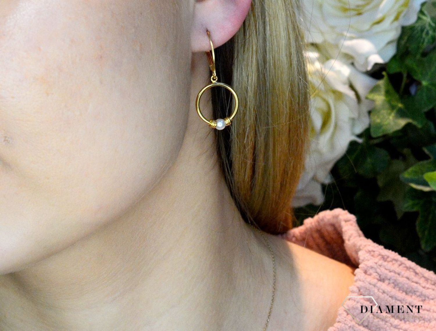 Srebrne kolczyki  Pozłacane kółka z perełką  925 271235260280W.jpg