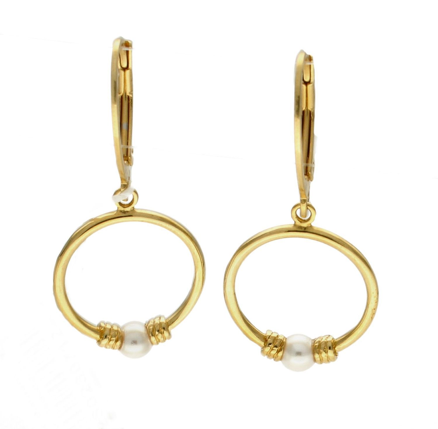 Srebrne kolczyki  Pozłacane kółka z perełką  925 271235260280W.jpg