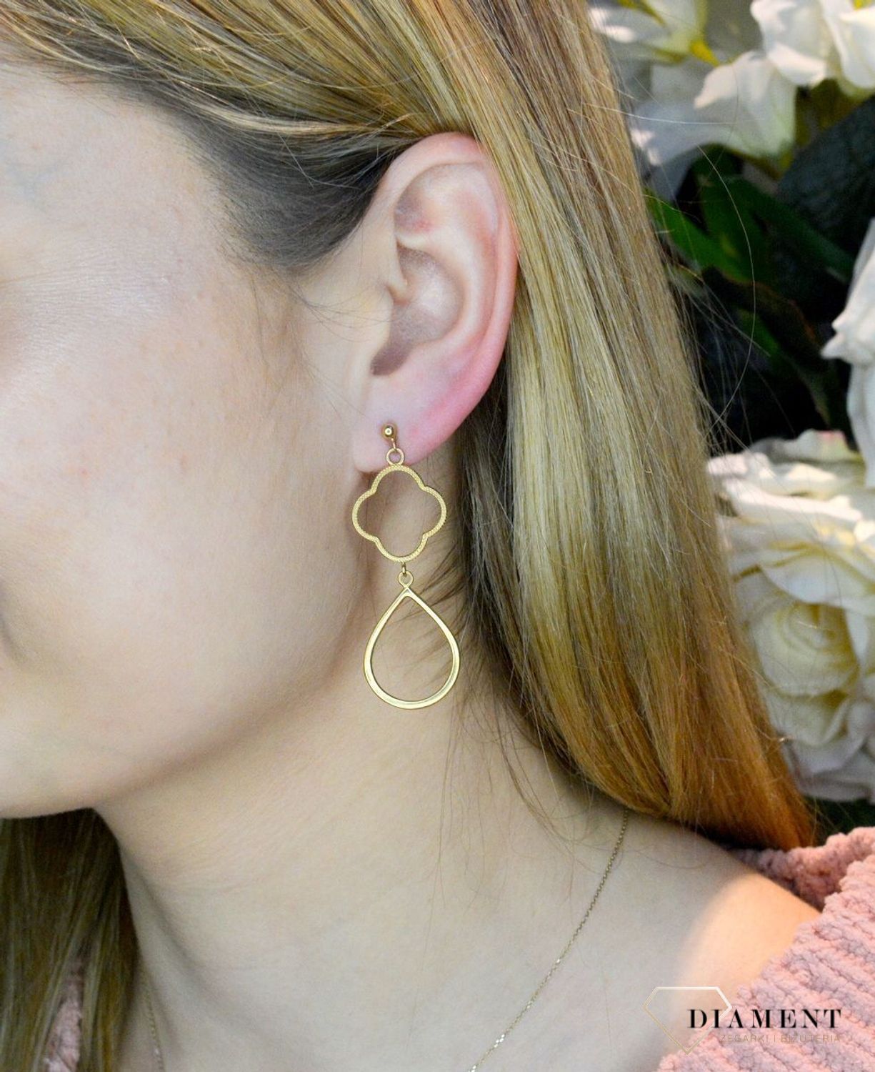 Kolczyki pozłacane  wiszące elementy  925 271235450460.jpg