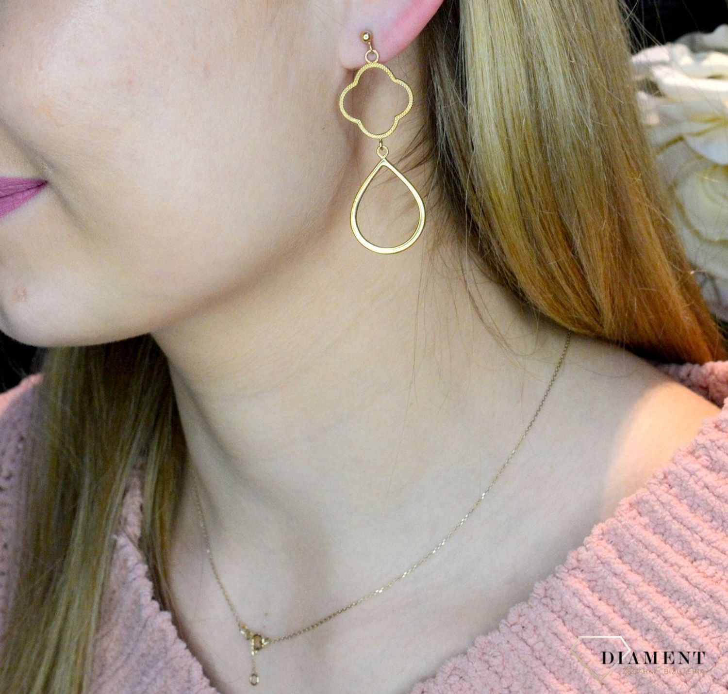 Kolczyki pozłacane  wiszące elementy  925 271235450460.jpg