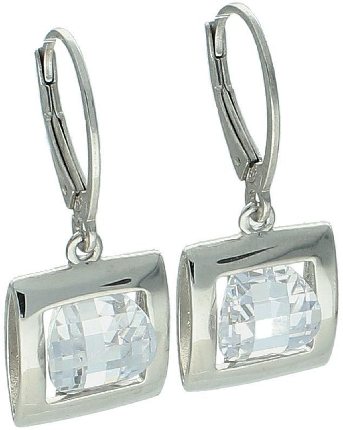 Eleganckie kolczyki srebrne damskie 27127026 z dużą cyrkonią. Srebro próby 925, długość 3,0 cm, waga 5,40 g, zapięcie na bigiel angielski. Stylowa biżuteria na każdą okazję.1.jpg