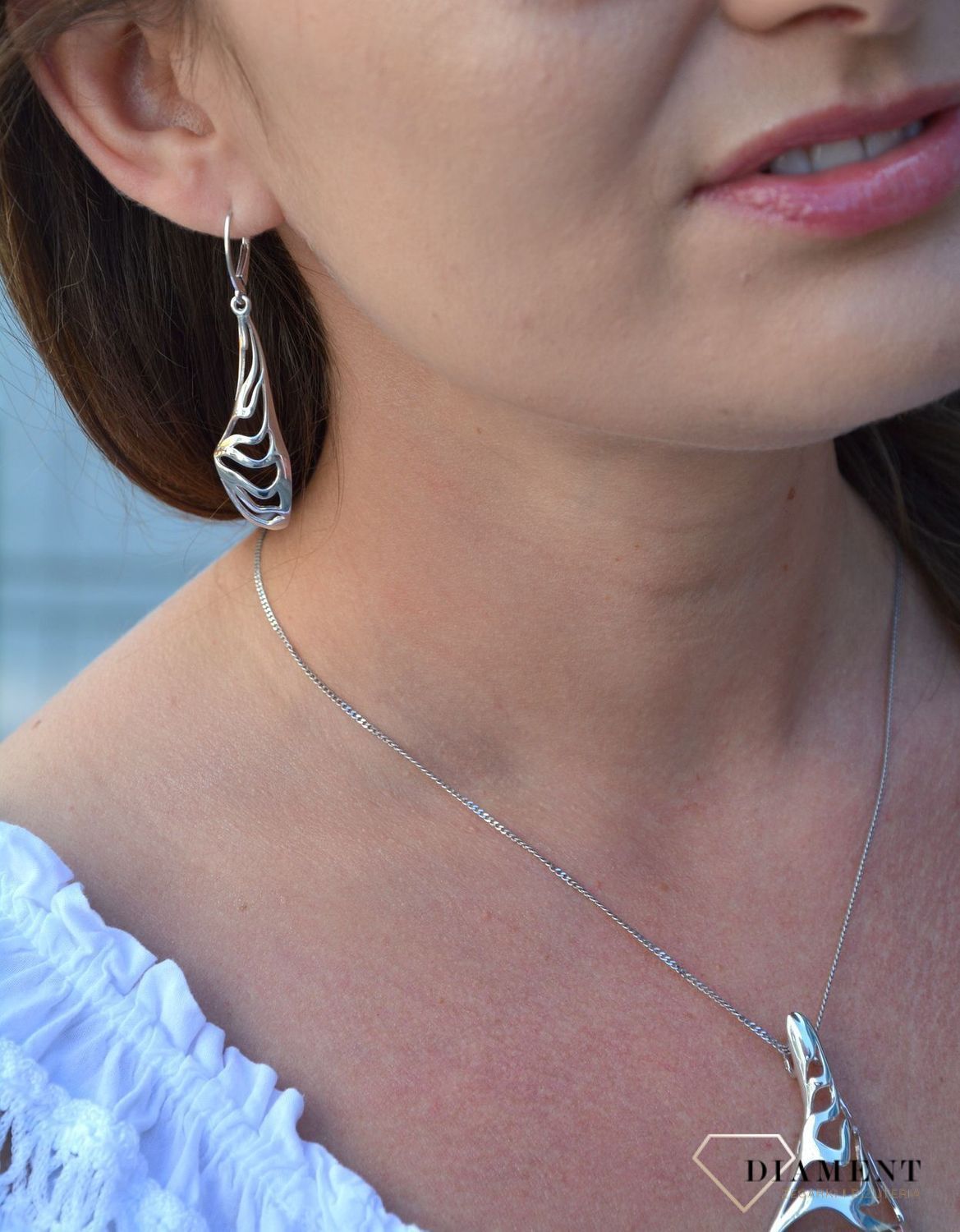 Kolczyki srebrne wiszące 'Asymetryczny design' 271271480590.jpg