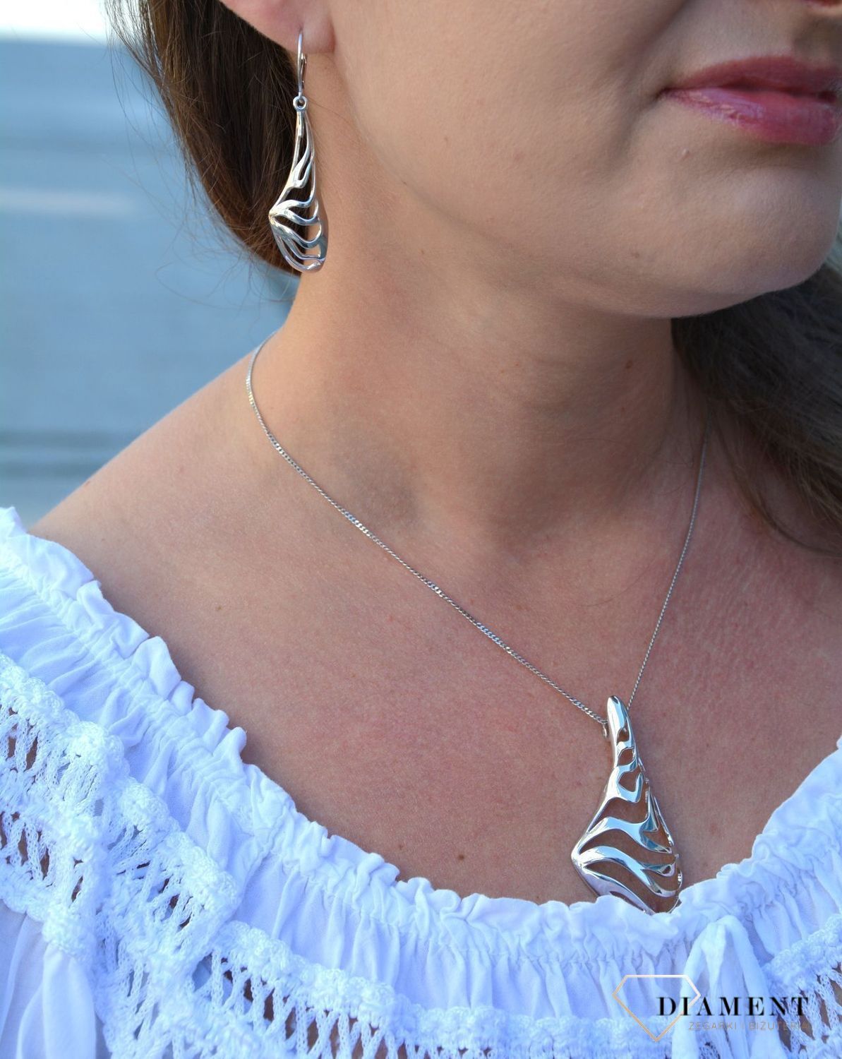 Kolczyki srebrne wiszące 'Asymetryczny design' 271271480590.jpg