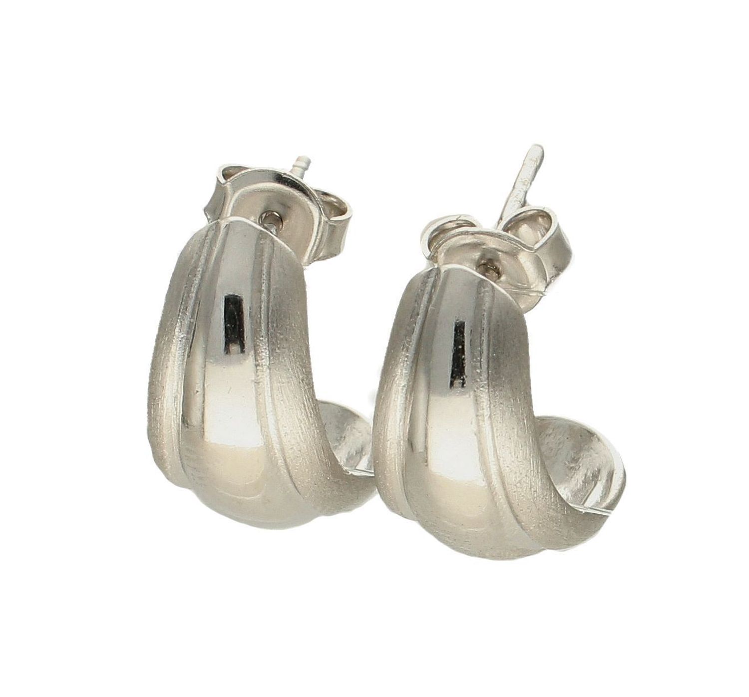 Srebrne kolczyki wkrętki mat i błysk 27127202.  Kolczyki zostały wykonane z najwyższej jakości srebra próby 925. Kolczyki zostały wyposażone w wygodne zapięcie sztyft.jpg